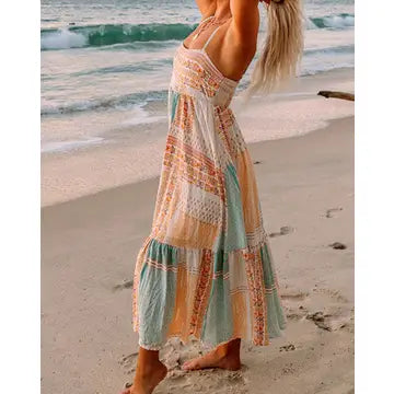 Boho Floral Square Neck Sundress