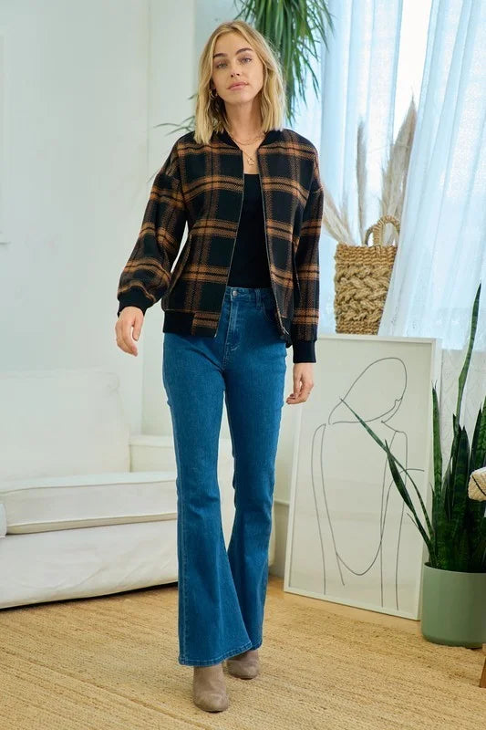 CHECKER BOMBER JACKET
