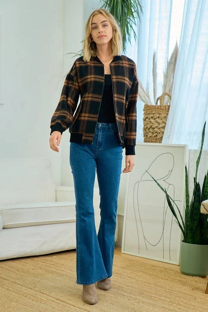 CHECKER BOMBER JACKET