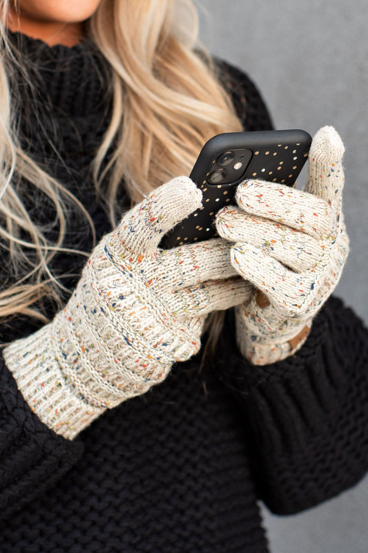 CC Cozy Confetti Tech Screen Touch Gloves