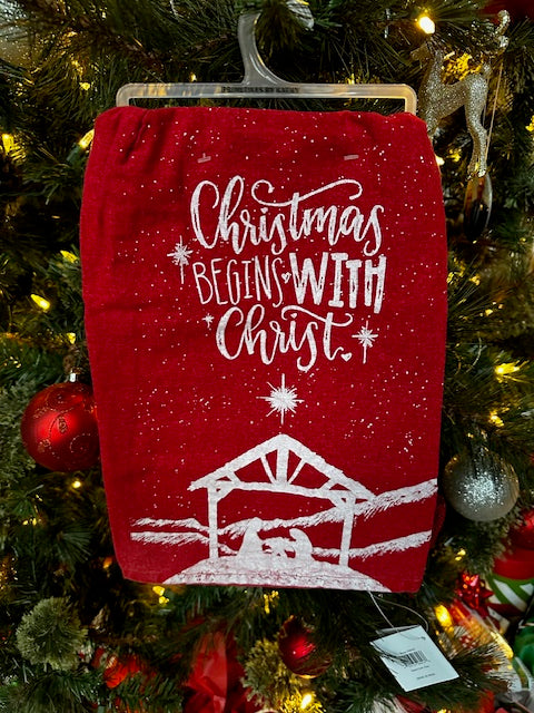 Christmas Begins with CHRIST Towel