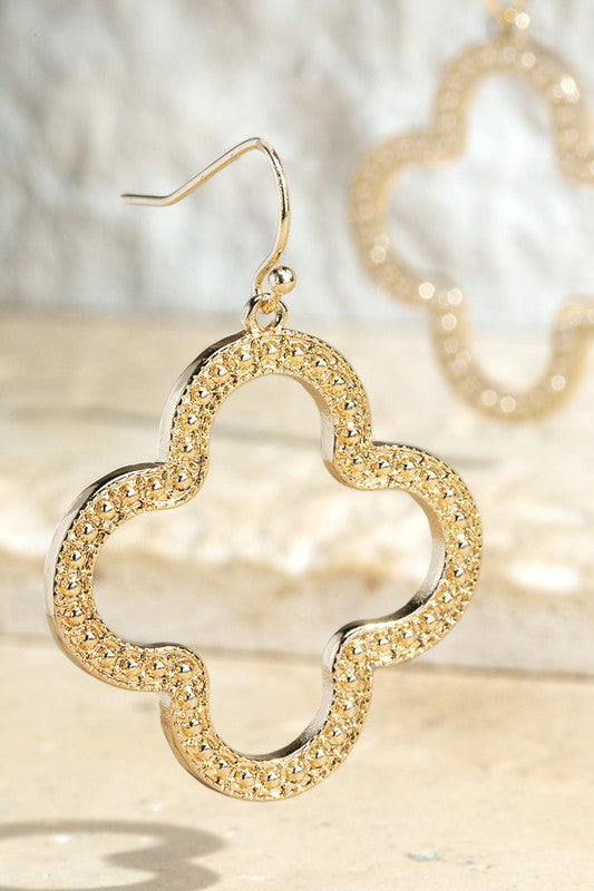 Textured Clover Earrings