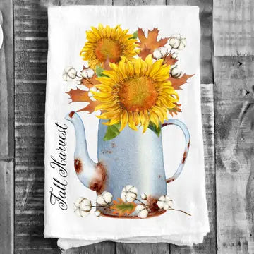 Fall Harvest Sunflower Tea Towel