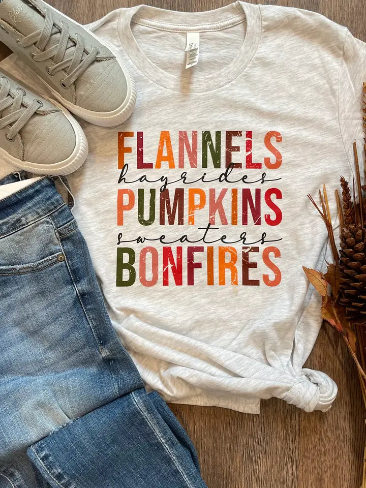 Flannels Pumpkins Bonfires Tshirt