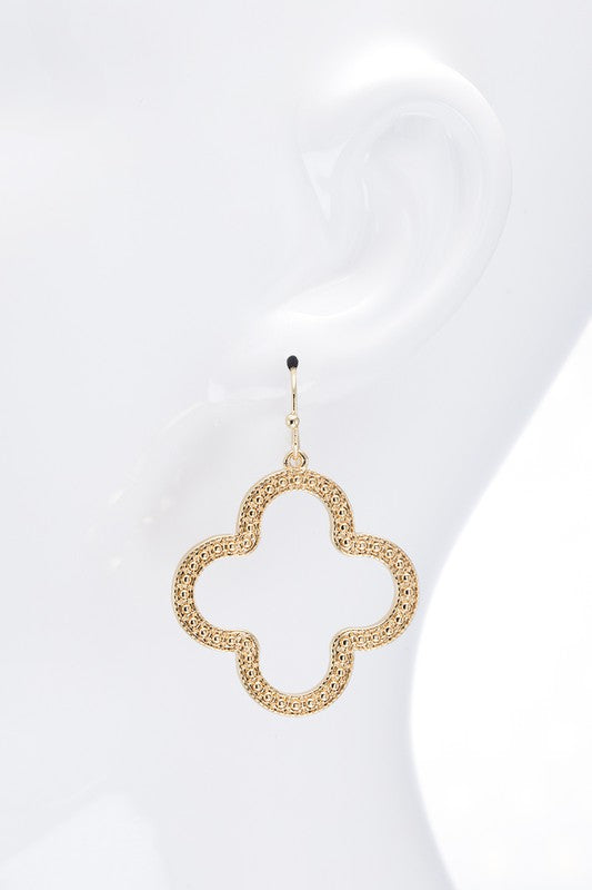 Textured Clover Earrings