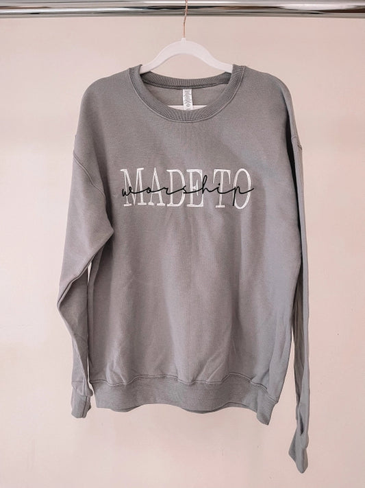 Embroidered Made to Worship Sweatshirt