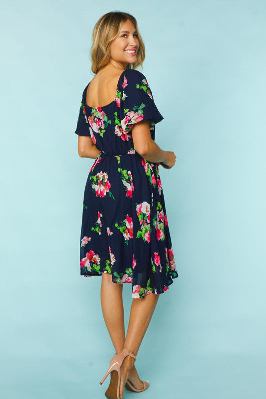 FLORAL PUFF BUBBLE SHORT SLEEVE