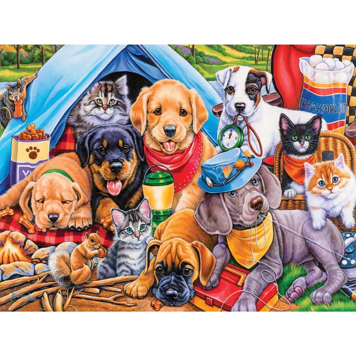 Playful Paws - Camping Buddies 300 Piece Ez Grip Puzzle