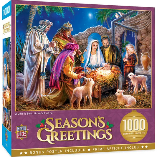 Season's Greetings - A Child Is Born 1000 Piece Puzzle