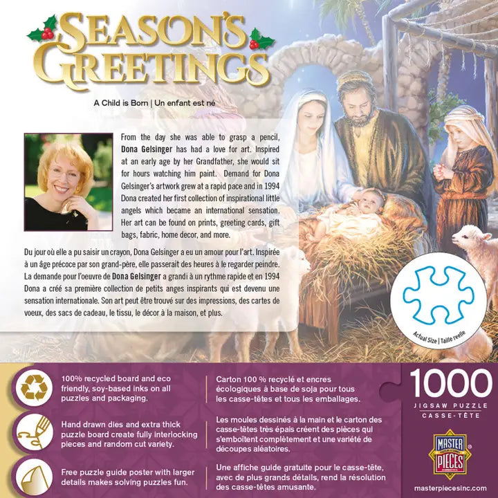 Season's Greetings - A Child Is Born 1000 Piece Puzzle
