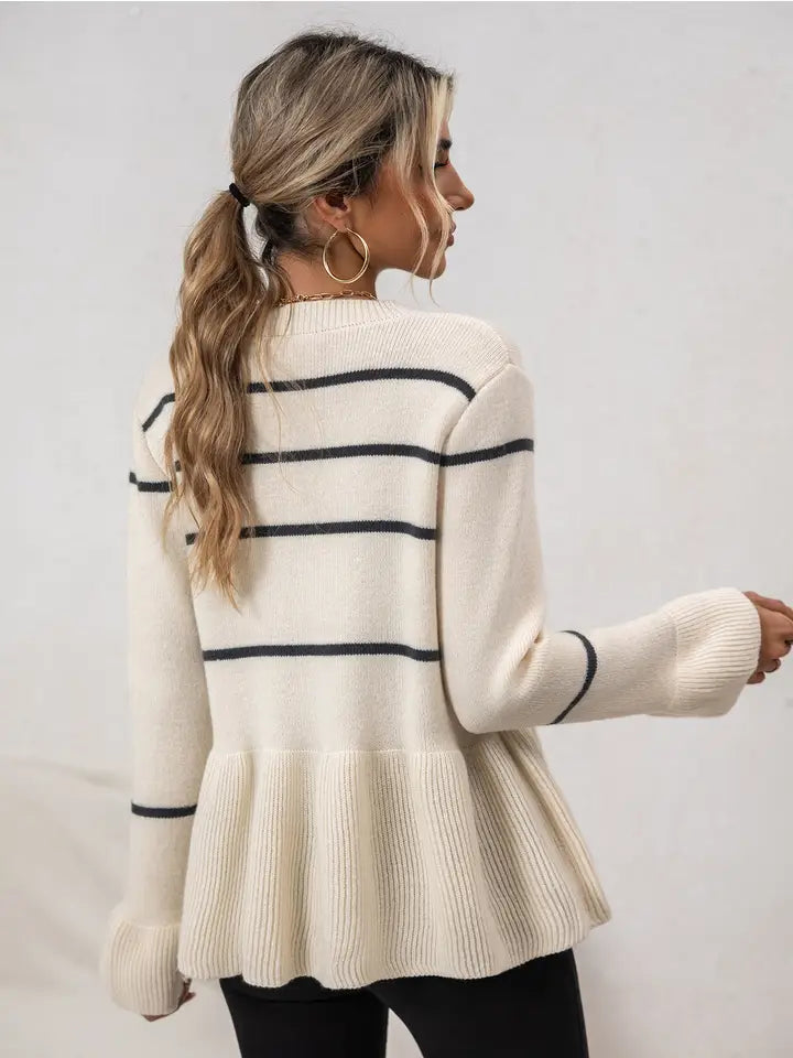 Striped Ribbed Cardigan