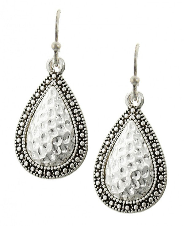 Studded Ball Hammered Earrings