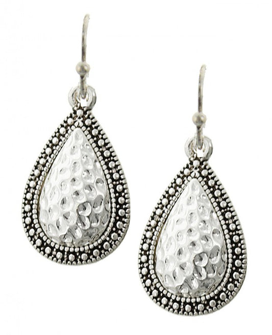 Studded Ball Hammered Earrings