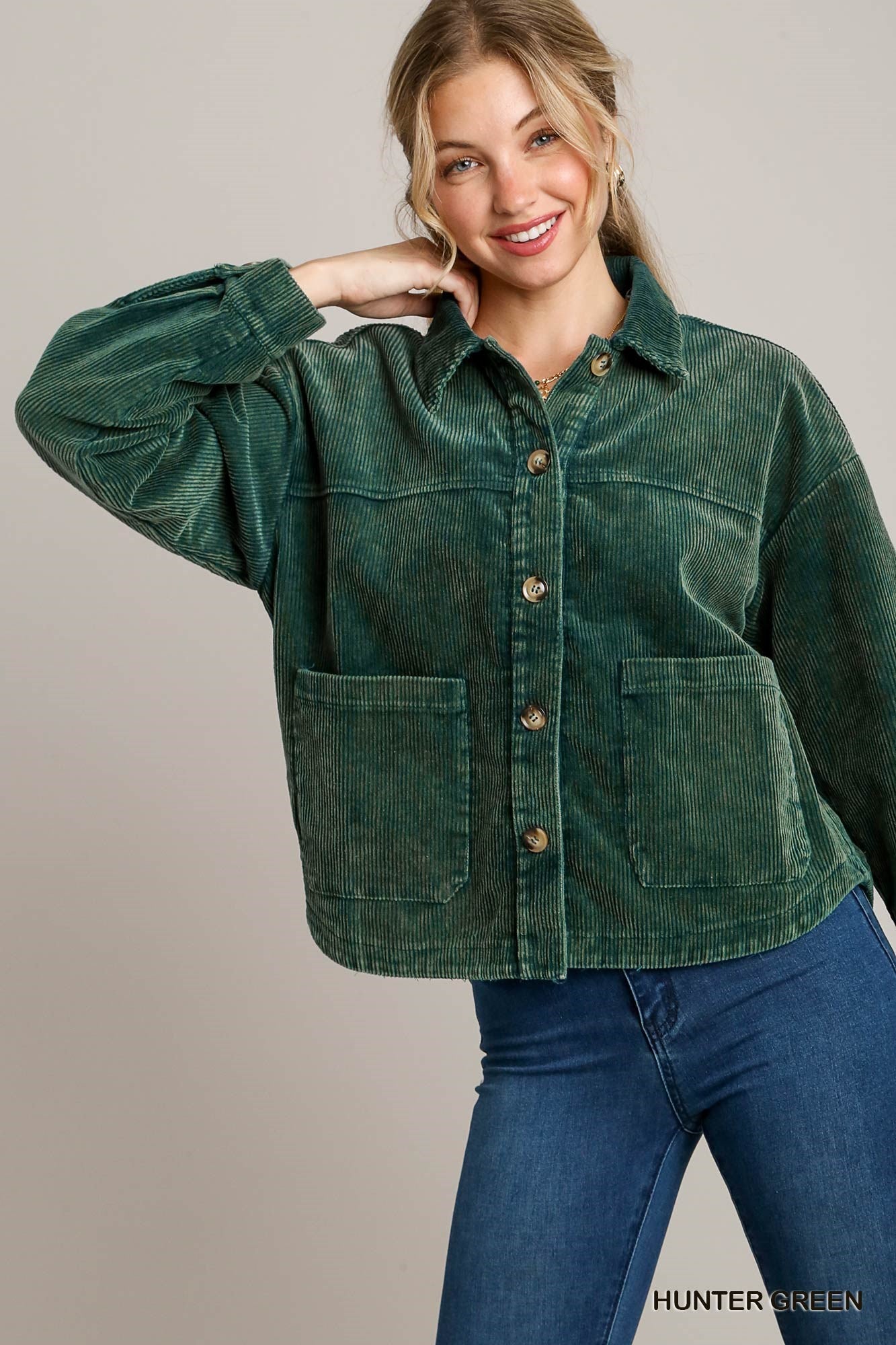 Umgee Hunter Green Corduroy Jacket