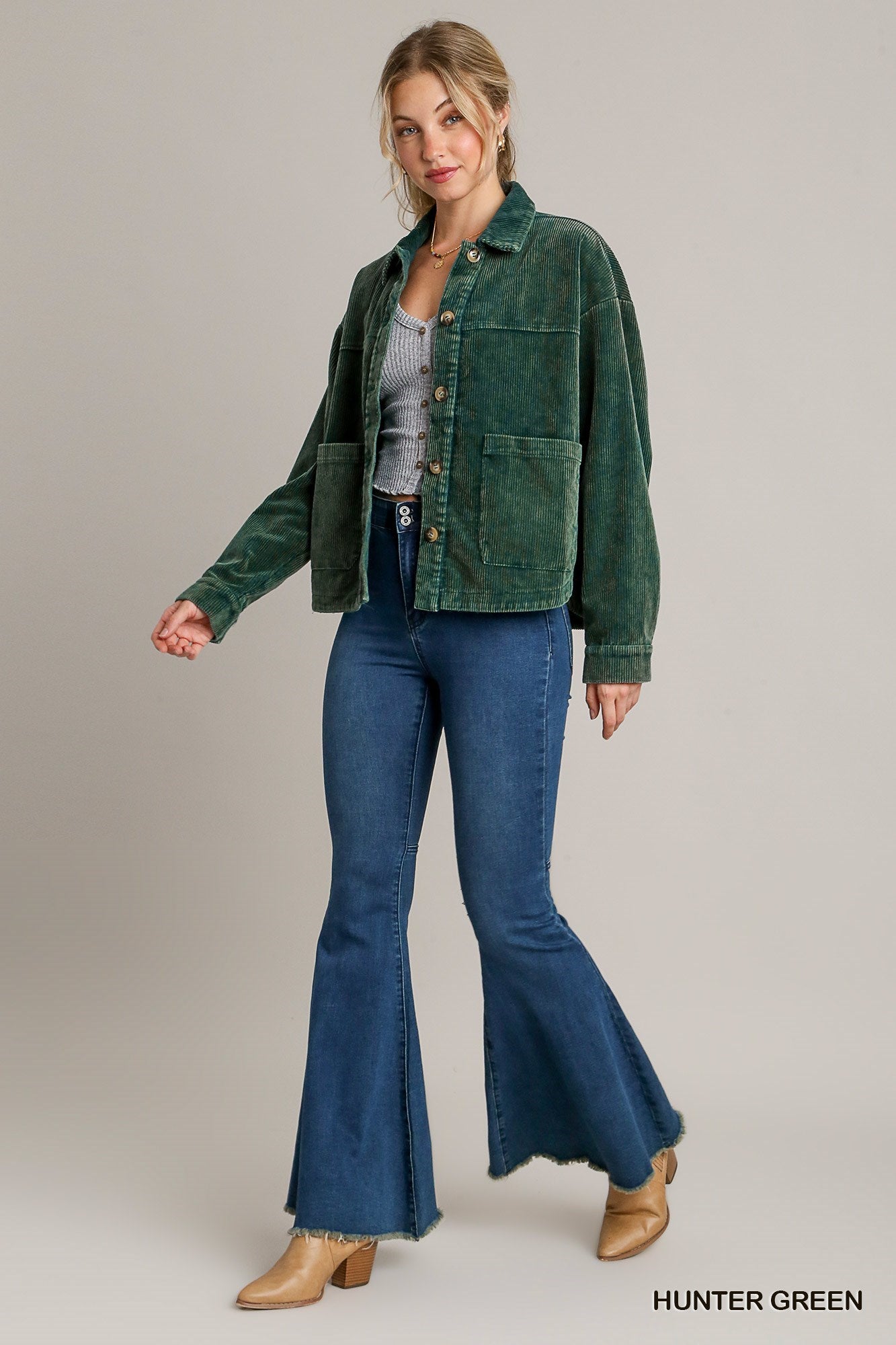 Umgee Hunter Green Corduroy Jacket
