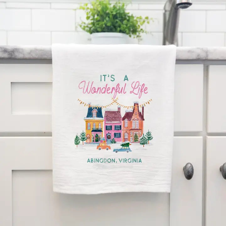 It's a Wonderful Life Abingdon, Virginia Tea Towel
