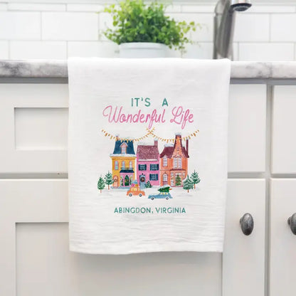 It's a Wonderful Life Abingdon, Virginia Tea Towel
