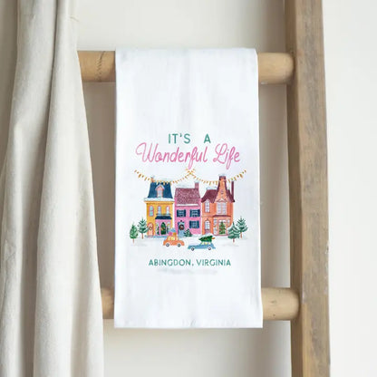 It's a Wonderful Life Abingdon, Virginia Tea Towel