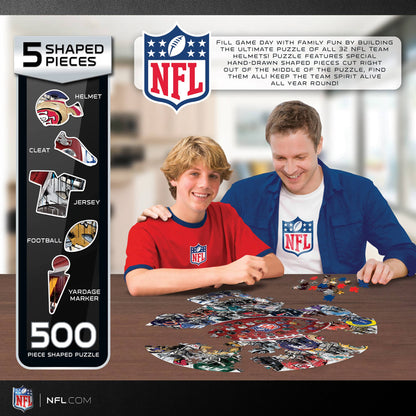 NFL - Helmet Drip Art 500 Piece Shaped Puzzle