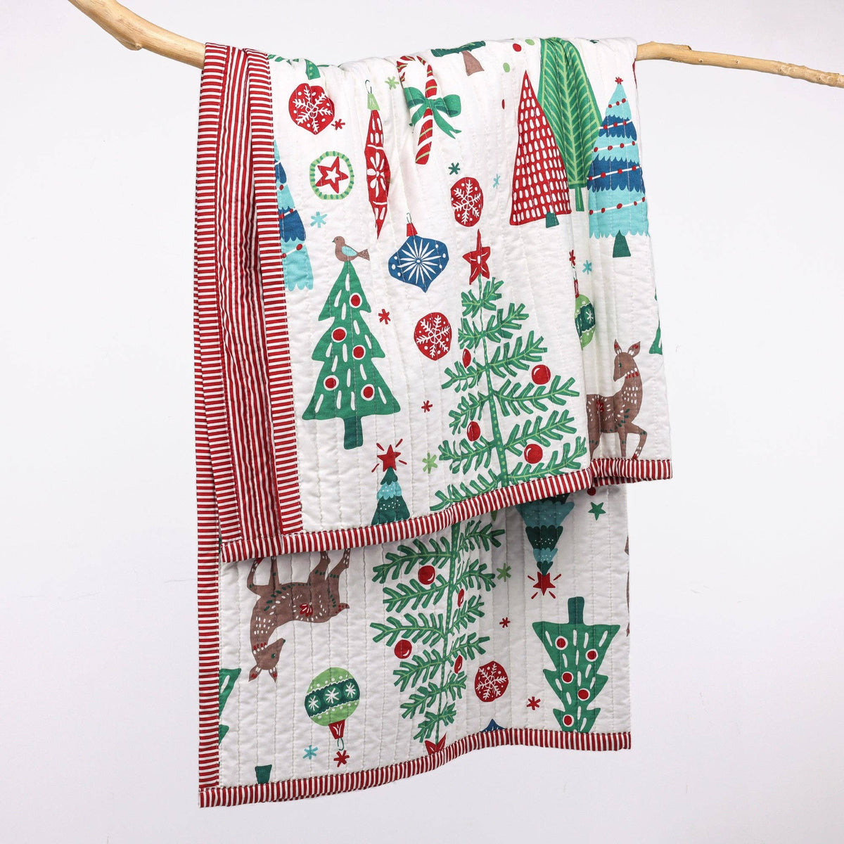 Tree Festival Quilted Throw
