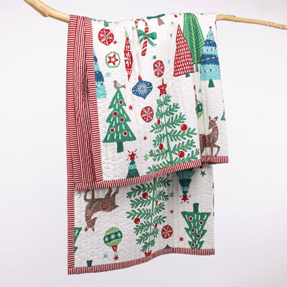 Tree Festival Quilted Throw