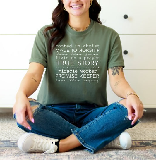 Rooted in Christ Comfort Colors Graphic tee