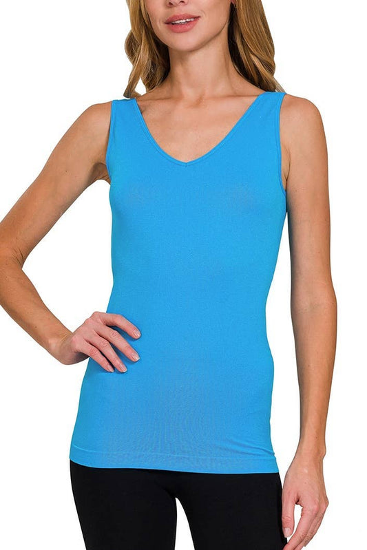 V Neck 2-way Seamless Tank