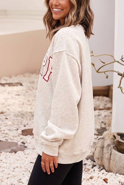Embroidered Merry Mock Neck Sweatshirt