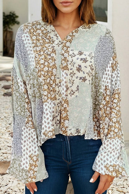 Floral Patchwork Long Sleeve Shirt