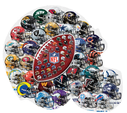 NFL - Helmet Drip Art 500 Piece Shaped Puzzle