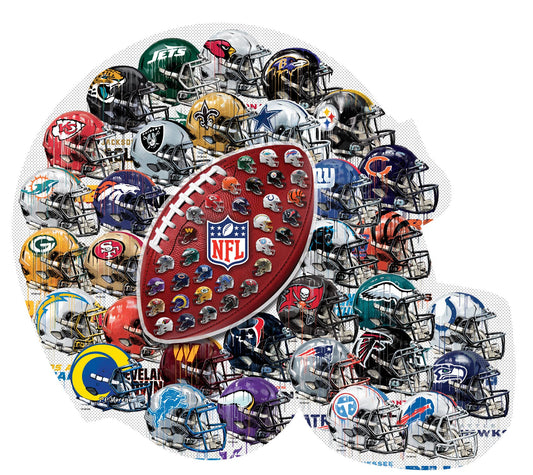 NFL - Helmet Drip Art 500 Piece Shaped Puzzle