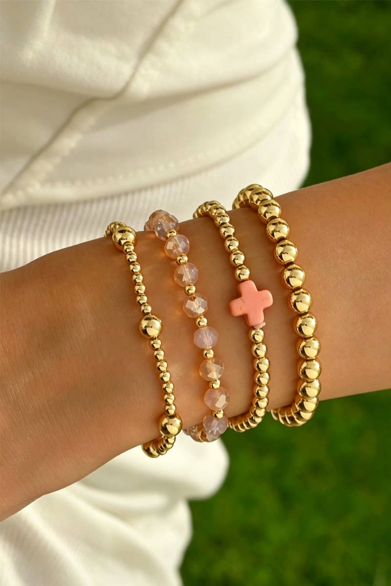 Boho Cross Beaded Stretch Bracelets