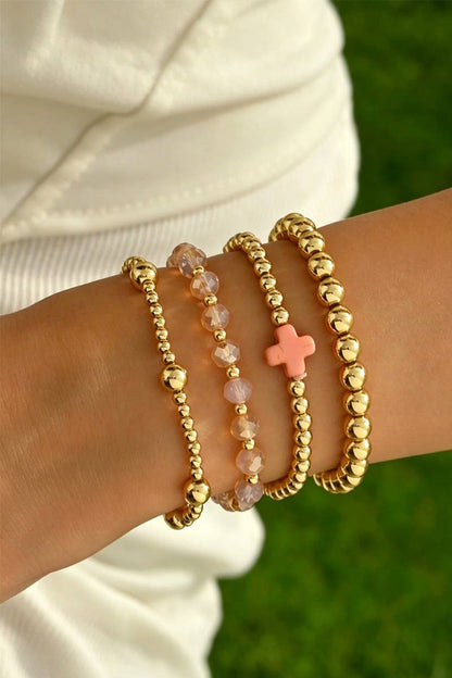 Boho Cross Beaded Stretch Bracelets