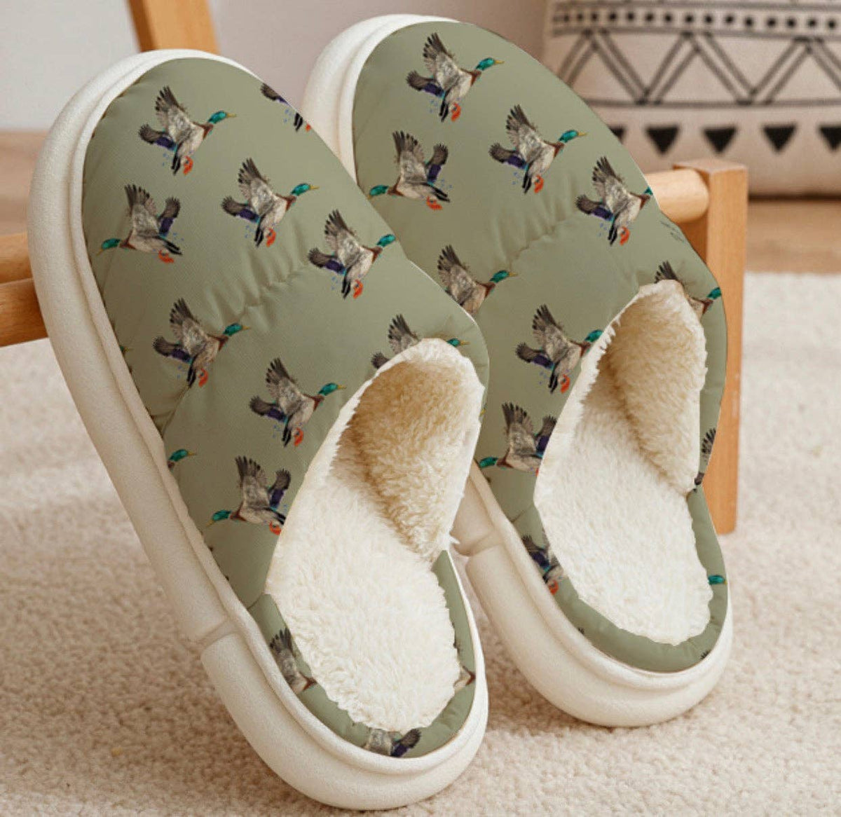 Green Duck Slippers: 5-7