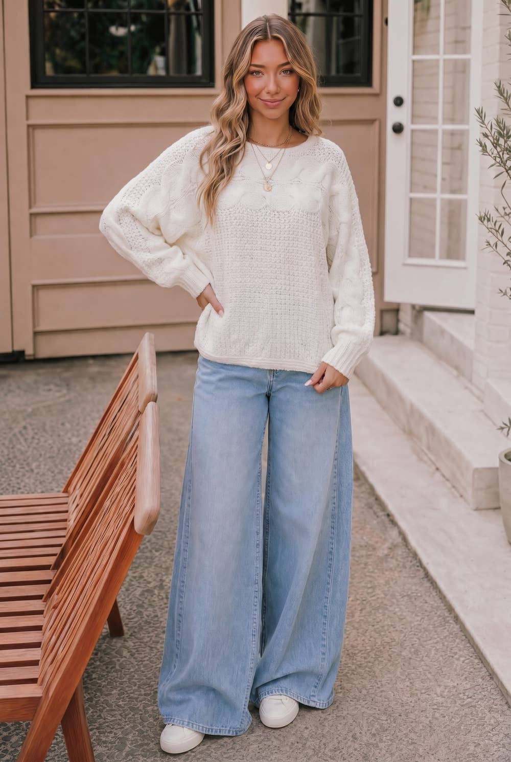 Ivory Cozy Cable Knit Sweater
