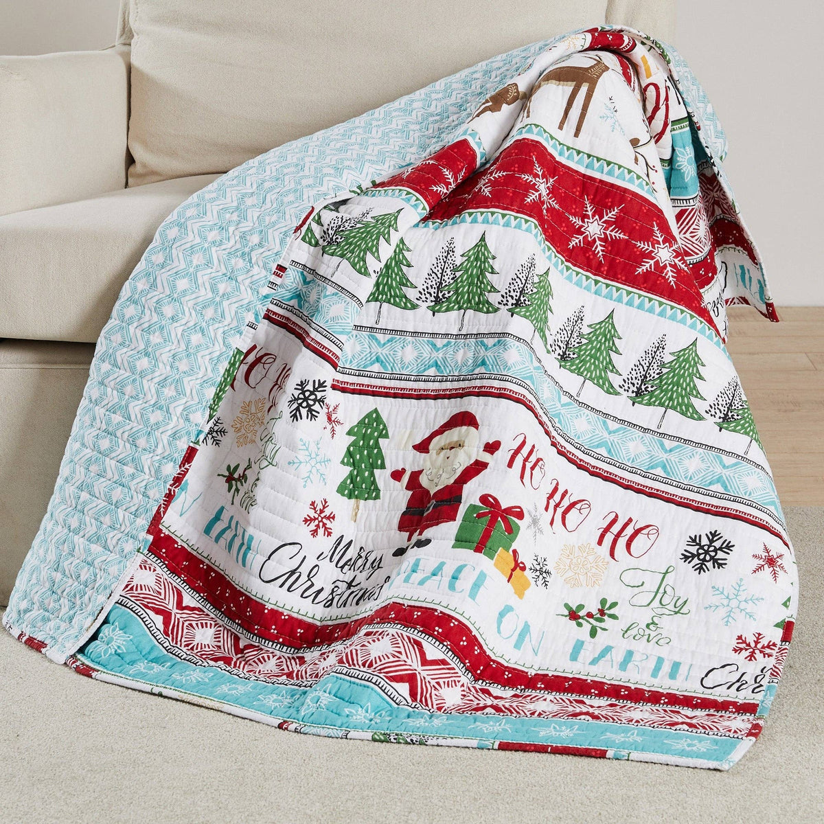 Ho Ho Holidays Quilted Throw