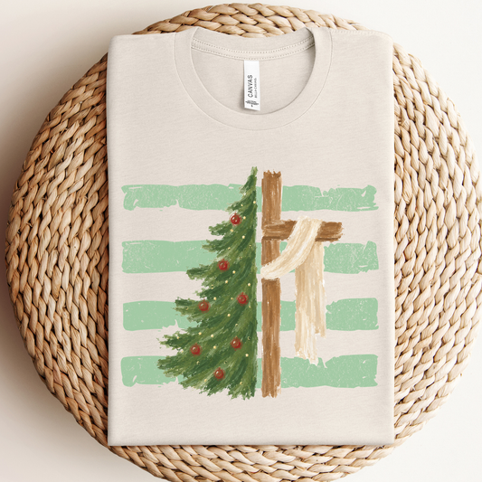 Christmas Tree w Cross Graphic Tee