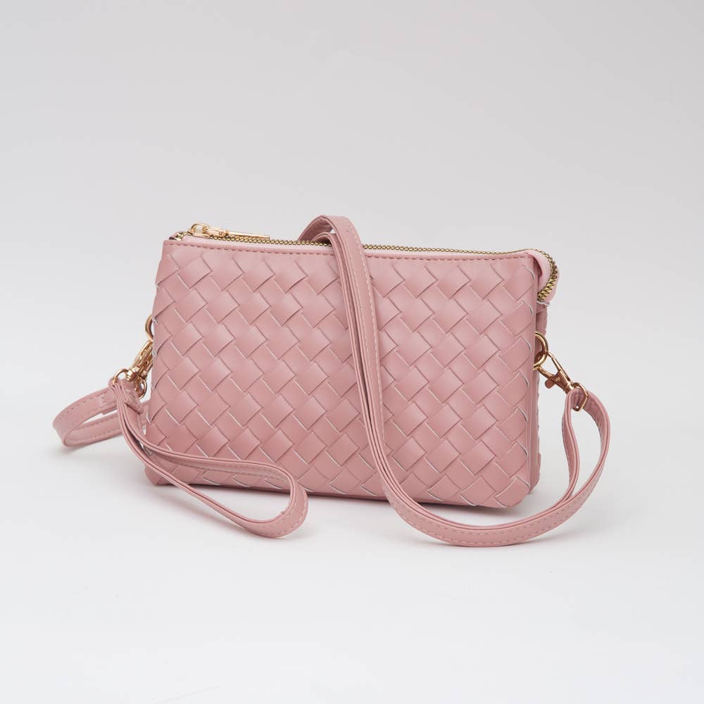 The Shai Vegan Leather Basket Weave Crossbody Bag