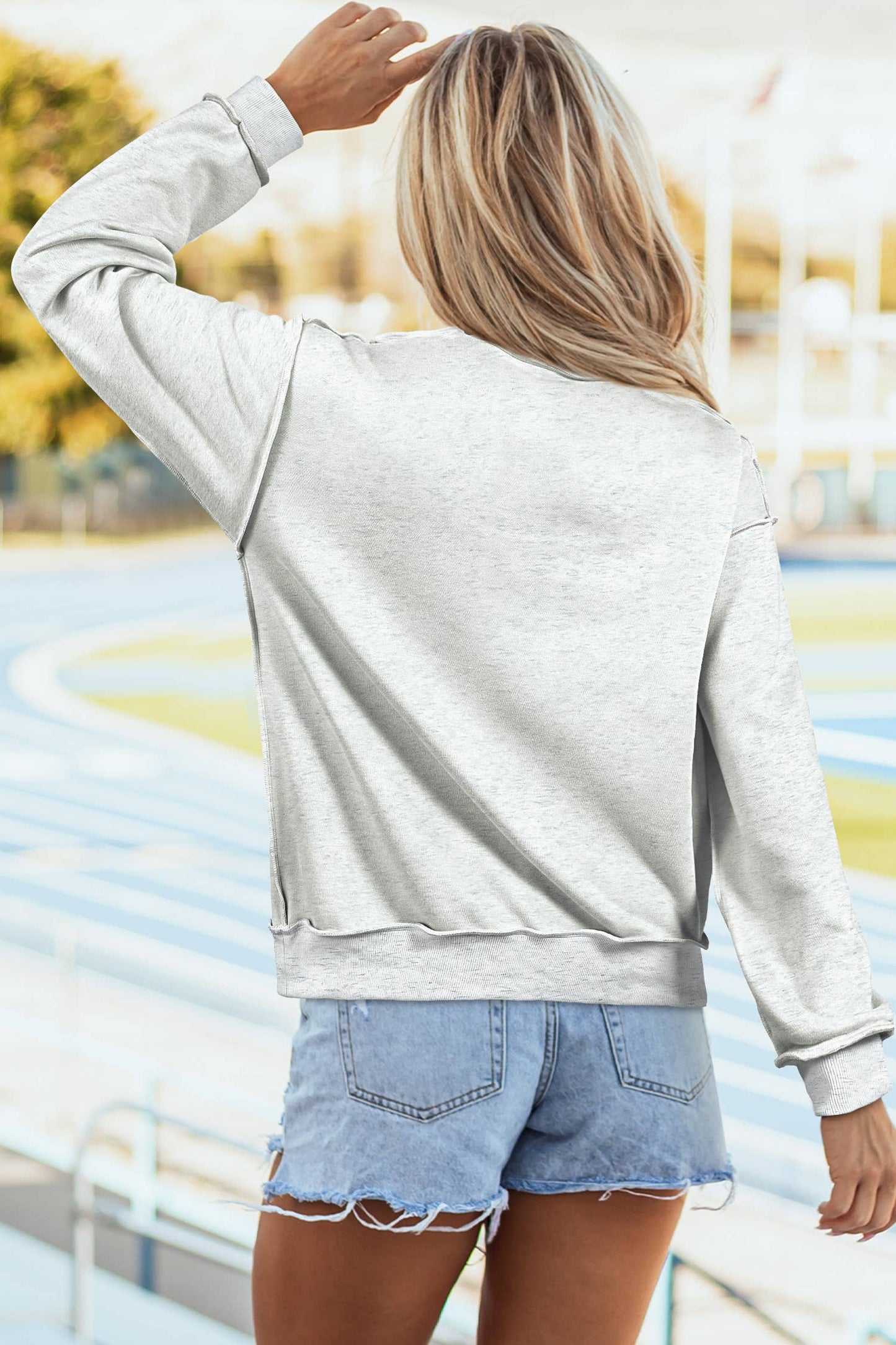 Polka Dot FAITH Print Mock Neck Sweatshirt