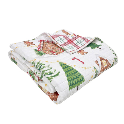 Gingerbread Village Quilted Throw